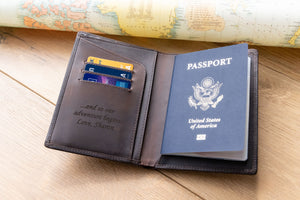 Brown Leather Passport Holder - Ox & Birch
