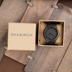 Black Blue Wooden Watch | Lake - Ox & Birch