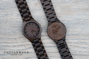 Mens Dark Brown Wood Watch | Volcano - Ox & Birch