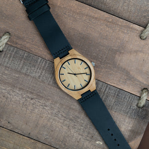 Leather Wooden Watch | Bamboo - Ox & Birch