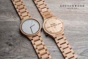 birthday gifts for him, mens wooden watches, maple wood watch