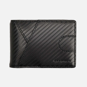Black carbon fiber slim wallet for men with exterior pockets - Ox & Birch