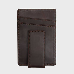 Money Clip ID - Dark Brown