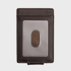 Money Clip ID - Dark Brown