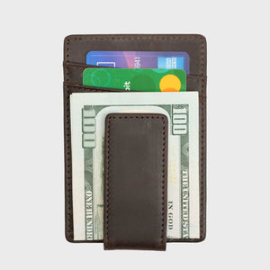 Money Clip ID - Dark Brown