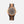 Two toned wooden watch for men with zebra wood and sandalwood. Silver markings and black hour and minute hands.