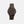 Dark brown sandalwood watch for men. Black dial with red second hand