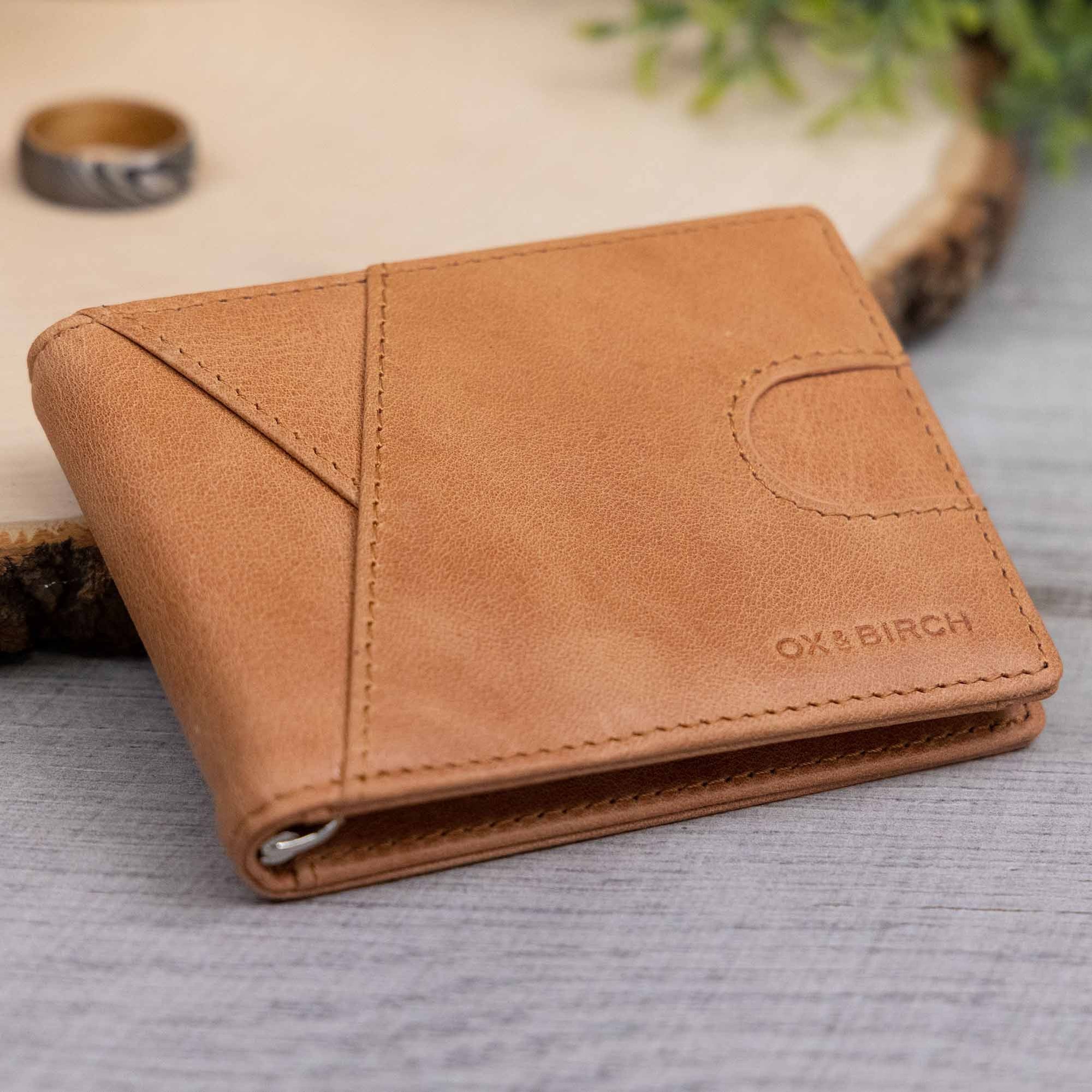 Saddle Brown Leather Slim Wallet | Wyatt - Ox & Birch