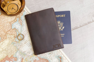 Brown Leather Passport Holder - Ox & Birch