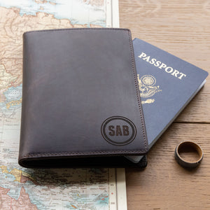 Brown Leather Passport Holder - Ox & Birch
