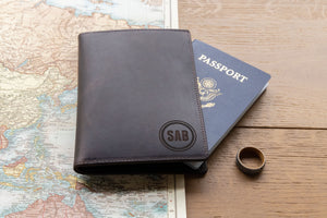 Brown Leather Passport Holder - Ox & Birch