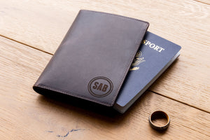 Brown Leather Passport Holder - Ox & Birch