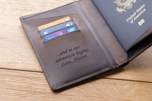 Brown Leather Passport Holder - Ox & Birch