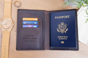 Brown Leather Passport Holder - Ox & Birch