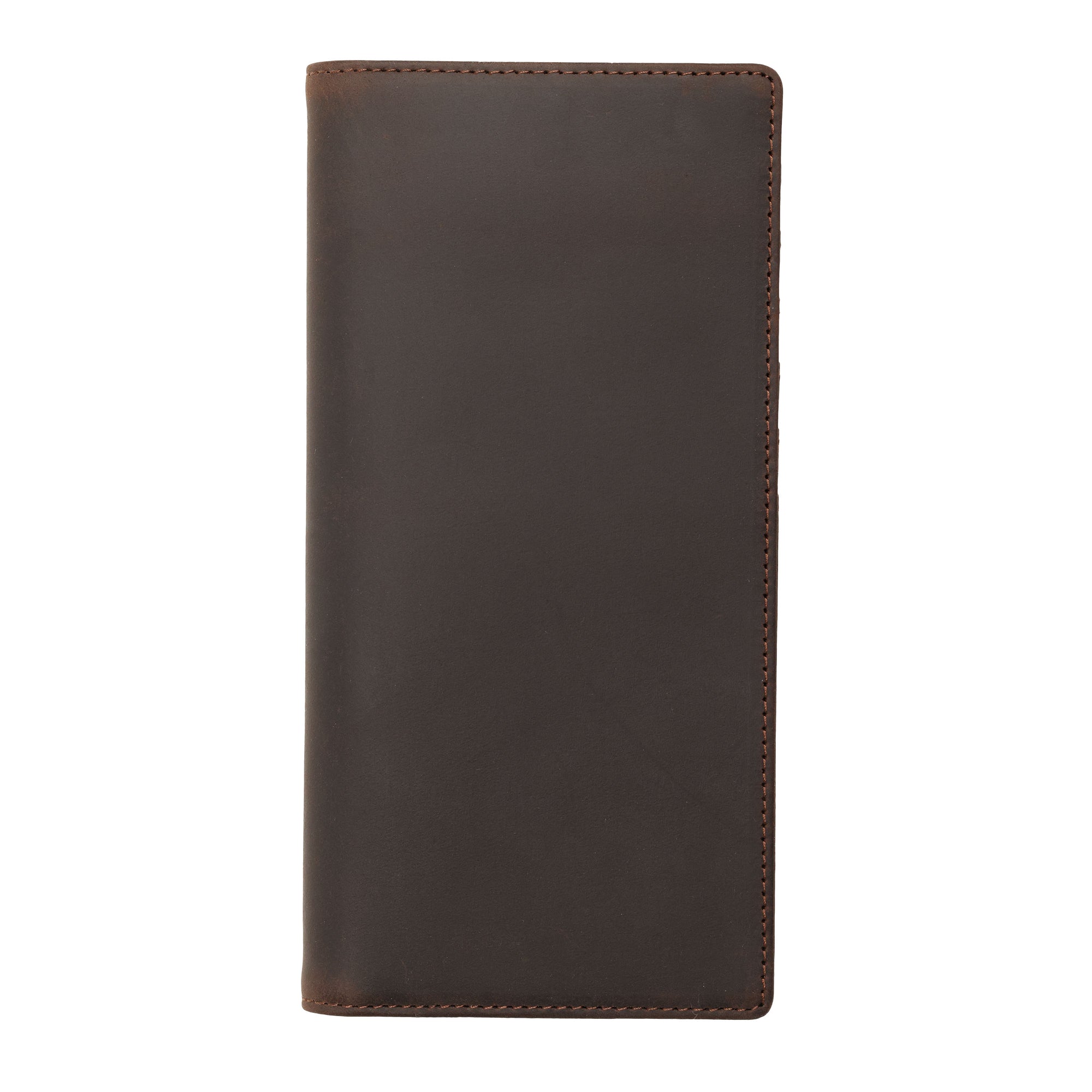 Genuine Leather Long Wallet - Dark Brown Crazy Horse - Ox & Birch