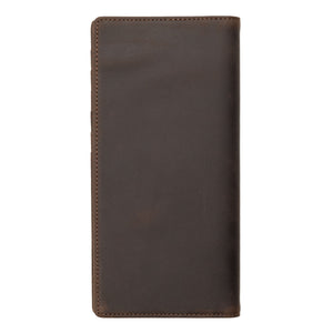Genuine Leather Long Wallet - Dark Brown Crazy Horse - Ox & Birch