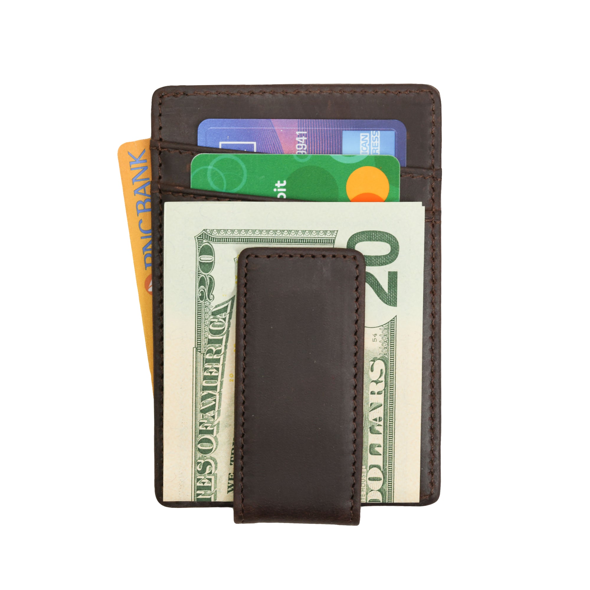 Genuine Leather Money Clip | Brown - Ox & Birch