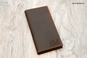 Genuine Leather Long Wallet - Dark Brown Crazy Horse - Ox & Birch