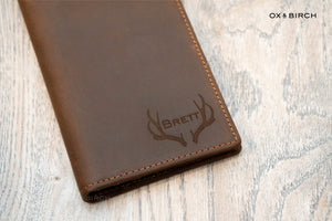 Genuine Leather Long Wallet - Dark Brown Crazy Horse - Ox & Birch