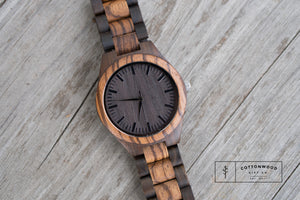 brown wood watch