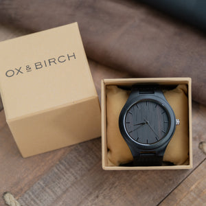Black Wooden Watch | Storm - Ox & Birch