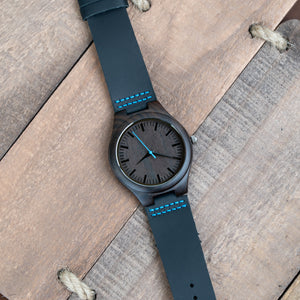 Black Blue Wooden Watch | Lake - Ox & Birch