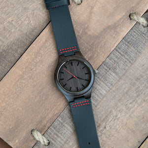 Black Red Wooden Watch | Flynt - Ox & Birch
