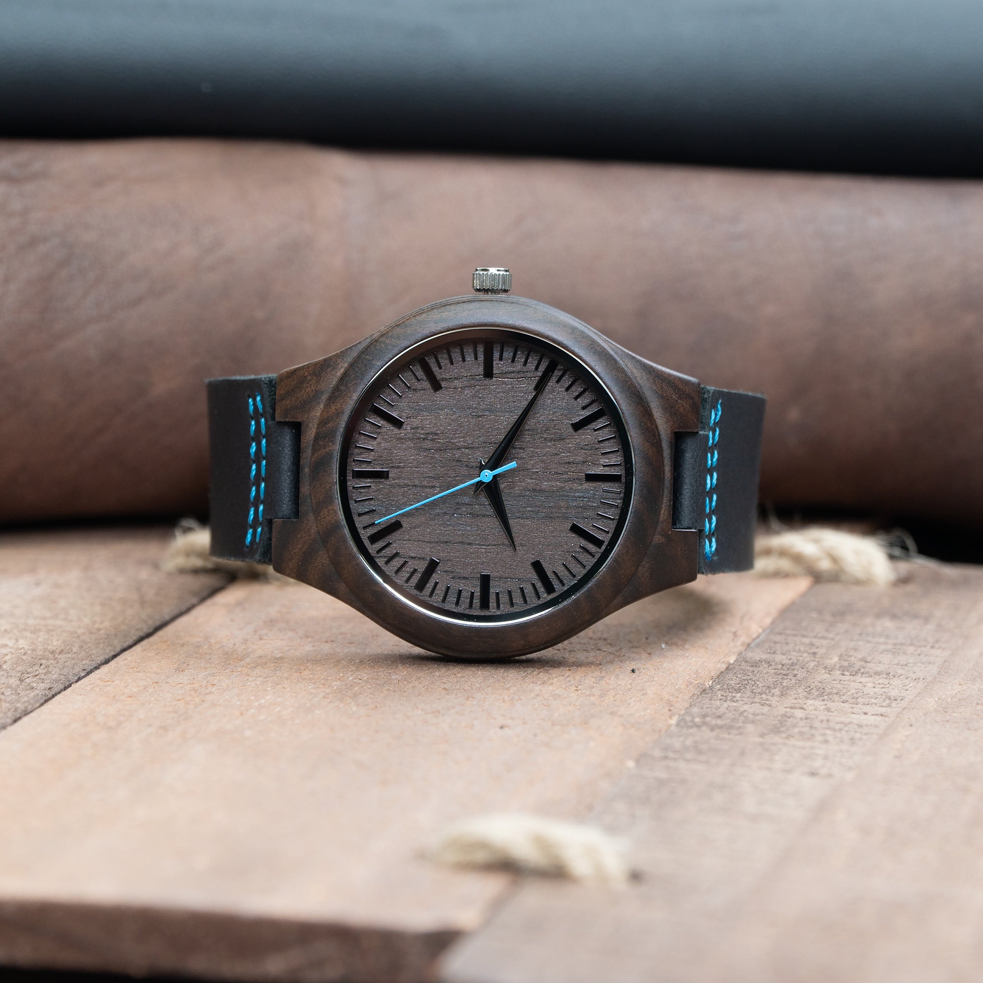 Black Blue Wooden Watch | Lake - Ox & Birch