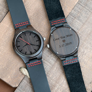 Black Red Wooden Watch | Flynt - Ox & Birch