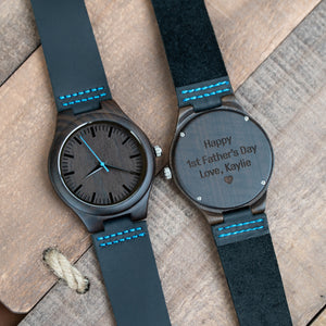 Black Blue Wooden Watch | Lake - Ox & Birch