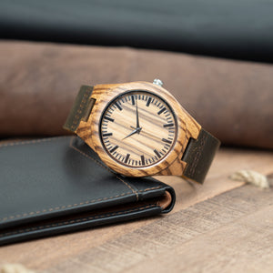 Leather Wooden Watch | Forest - Ox & Birch