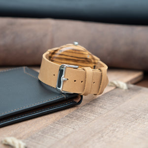 Leather Wood Watch | Forest Blue - Ox & Birch