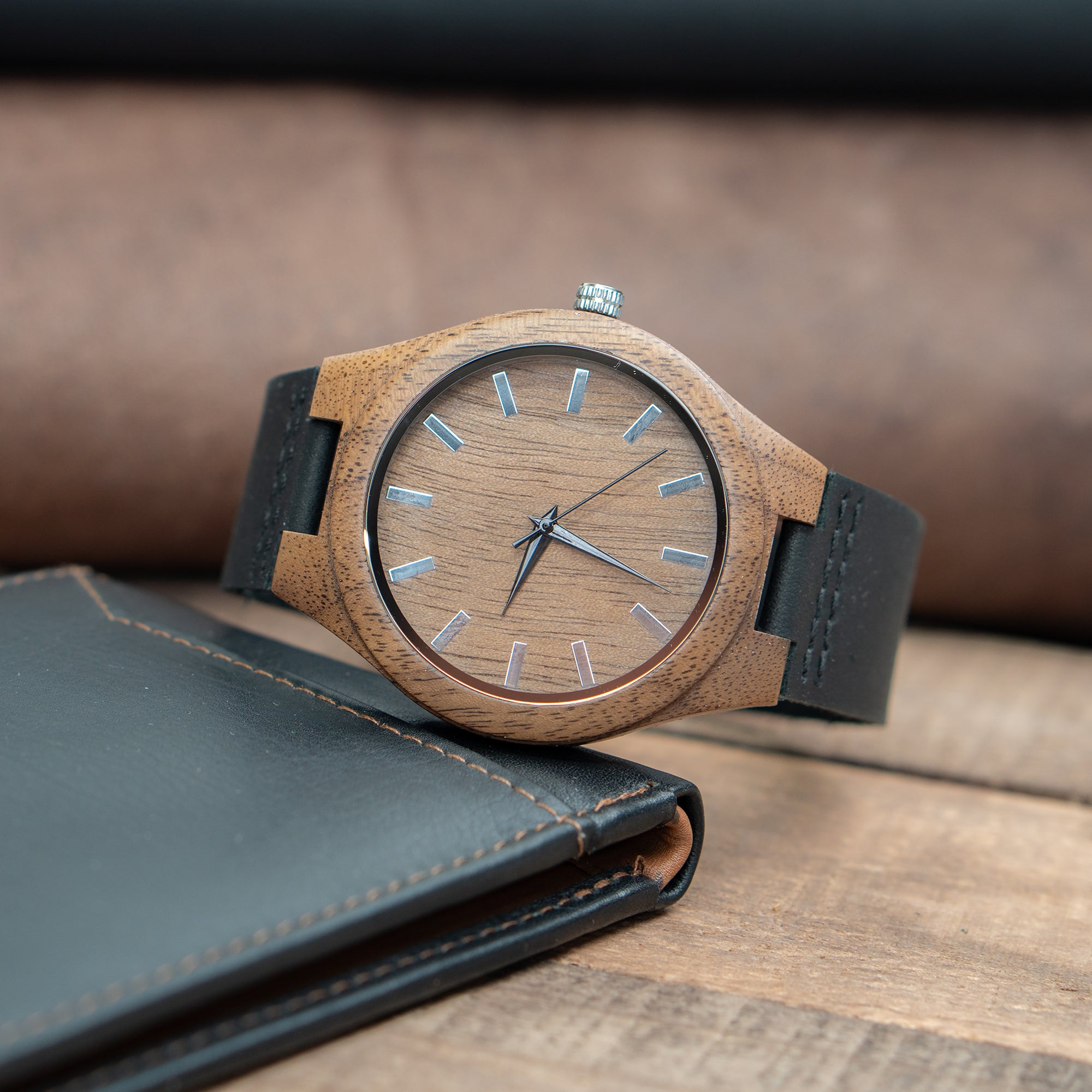 Leather Wood Watch | Falcon - Ox & Birch