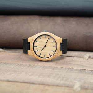 Leather Wooden Watch | Bamboo - Ox & Birch