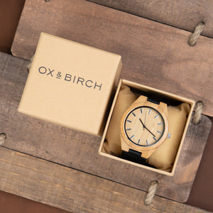 Leather Wooden Watch | Bamboo - Ox & Birch