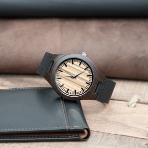 Leather Wooden Watch | Hudson - Ox & Birch