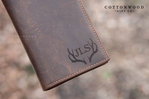 Genuine Leather Long Wallet - Dark Brown Crazy Horse - Ox & Birch